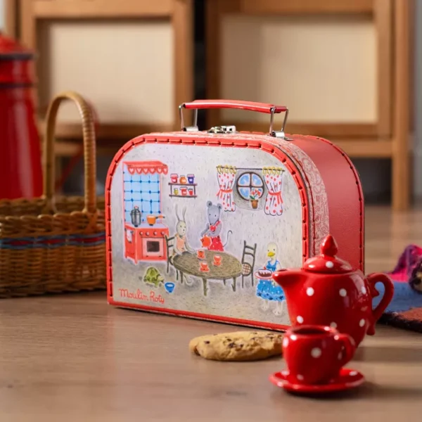 moulin roty 632400 σετ τσαγιού κόκκινο κεραμικό