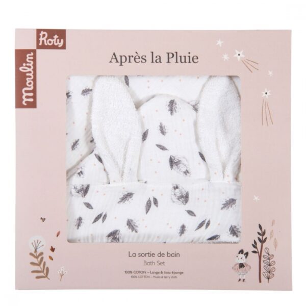 moulin roty 715272 Σετ Μπουρνούζι με Γάντι - Κουνελάκι