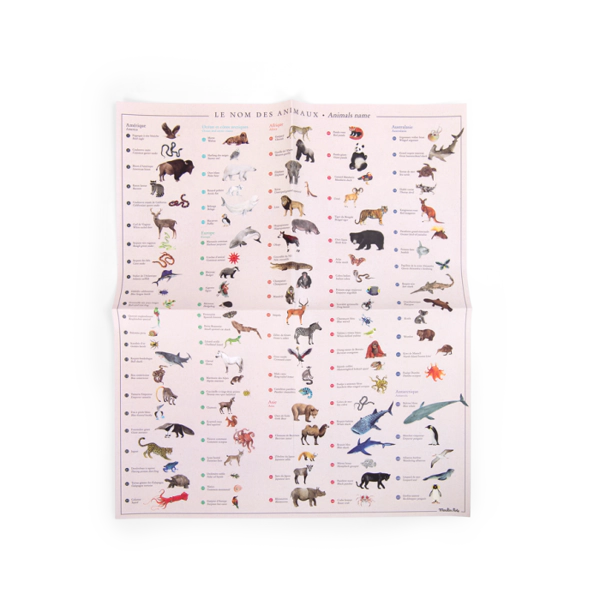 Παγκόσμιος χάρτης με sticker ζώα 719185 Moulin Roty - Image 5