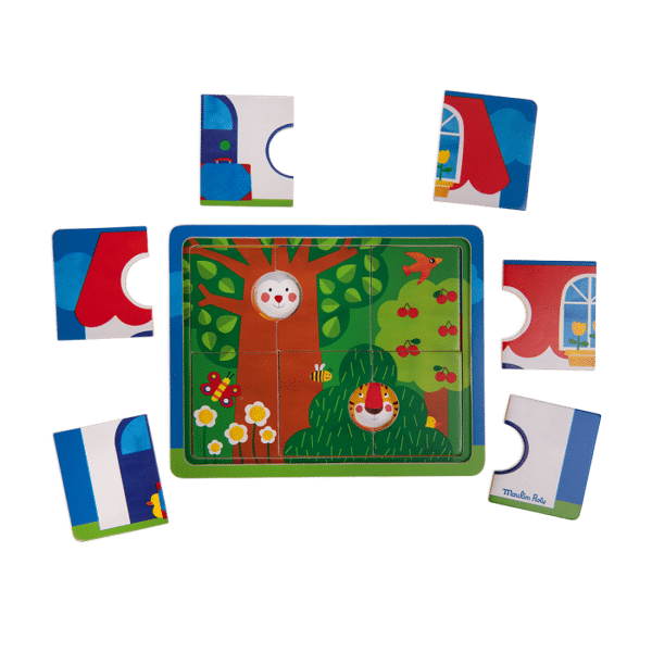 Ξύλινο Παζλ 3 επιπέδων 661103 Les Popipop Moulin Roty - Image 4