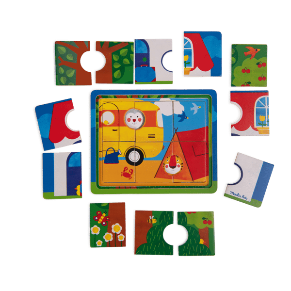 Ξύλινο Παζλ 3 επιπέδων 661103 Les Popipop Moulin Roty - Image 5