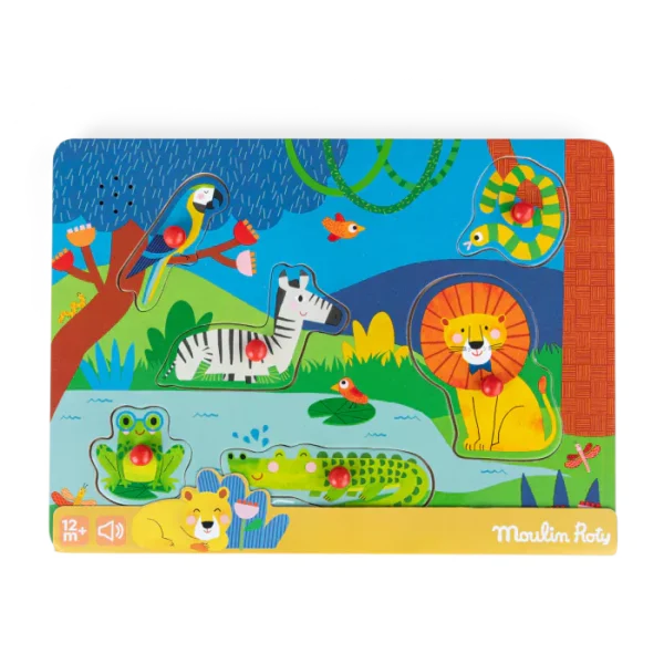 Ξύλινο Ηχητικό Παζλ Ζουγκλα Moulin Roty 679106